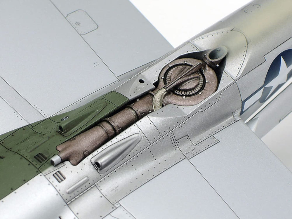 TAMIYA P-38J Lightning tail assembly detail for proper alignment.