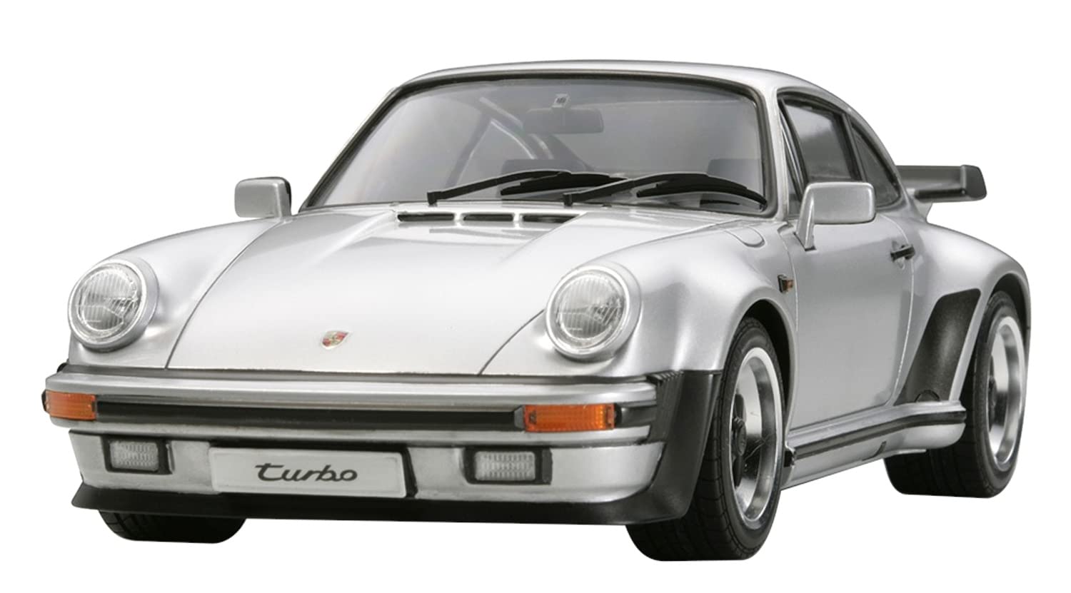 TAMIYA Porsche Turbo 1988 1:24 model body detail for display.