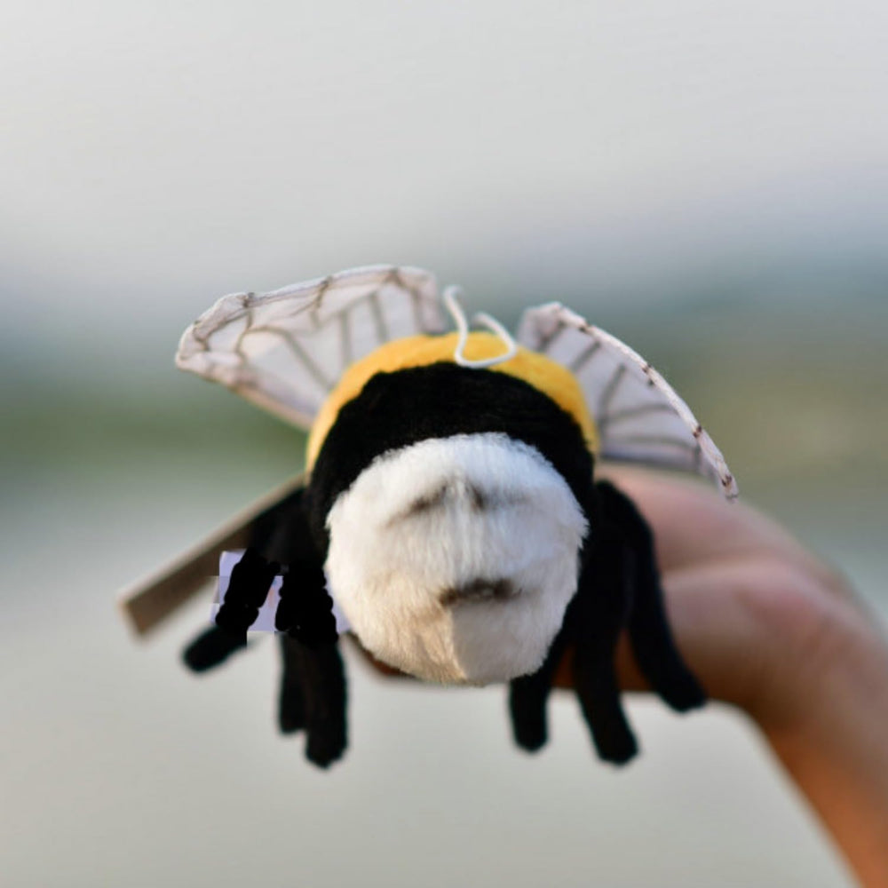 TammyFlyFly bee plush in-hand size suitable for little hands and travel.