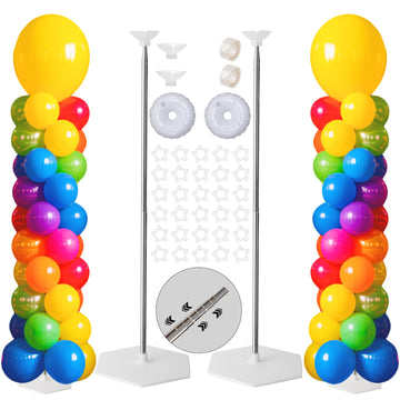 Tamodan adjustable balloon column stand extended to 78 inches for a dramatic entrance.