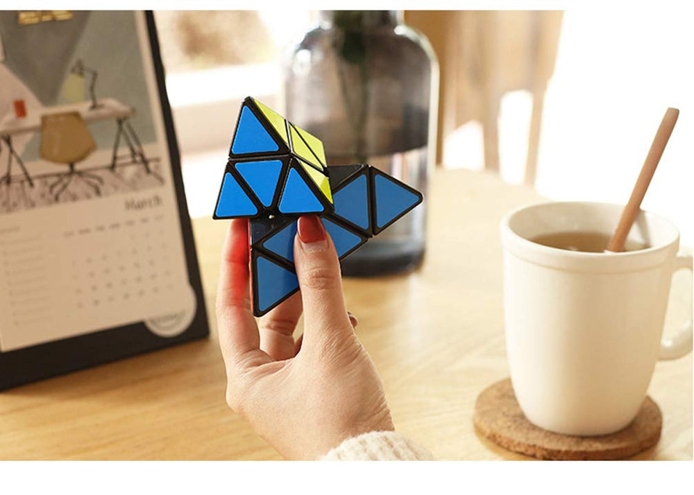 TANCH MYWH Pyramid Speed Cube 3x3 close-up on smooth edges and precise alignment.