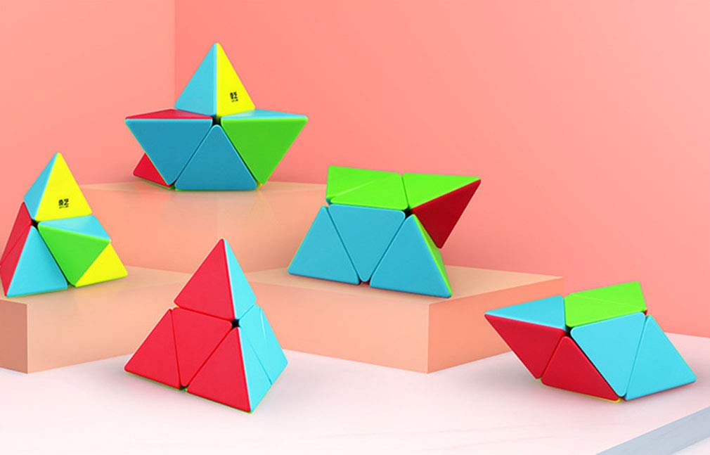 TANCH QIYI Pyramid Speed Cube side view highlights compact size and ergonomic grip.