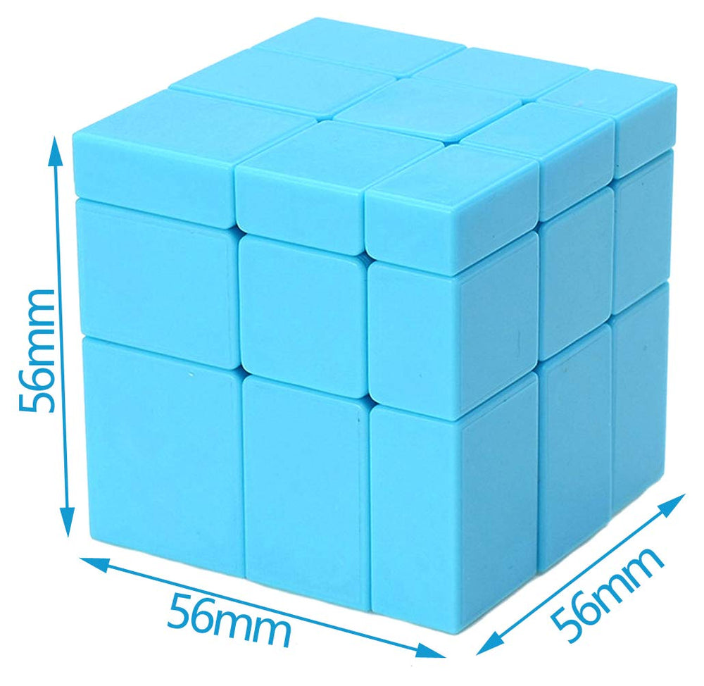 TANCH SS Mirror Speed Cube 3x3 blue in-hand for comfortable manipulation.
