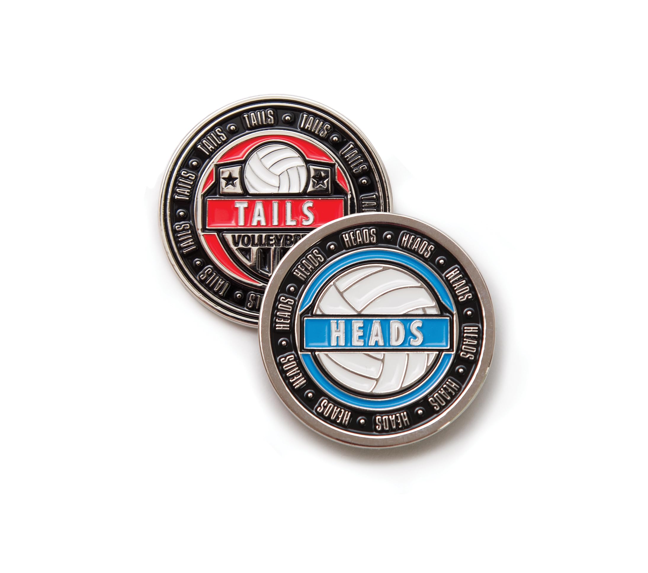 Tandem Sport volleyball flip coin heads side for quick call decisions on court.