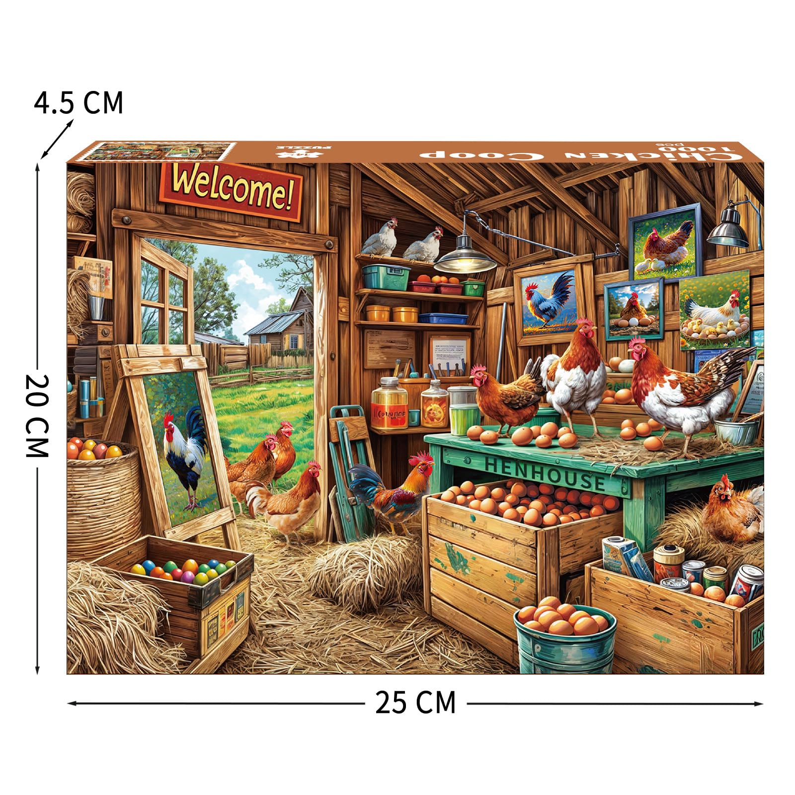 TangComplete chicken coop 1000-piece pack for immersive puzzling sessions