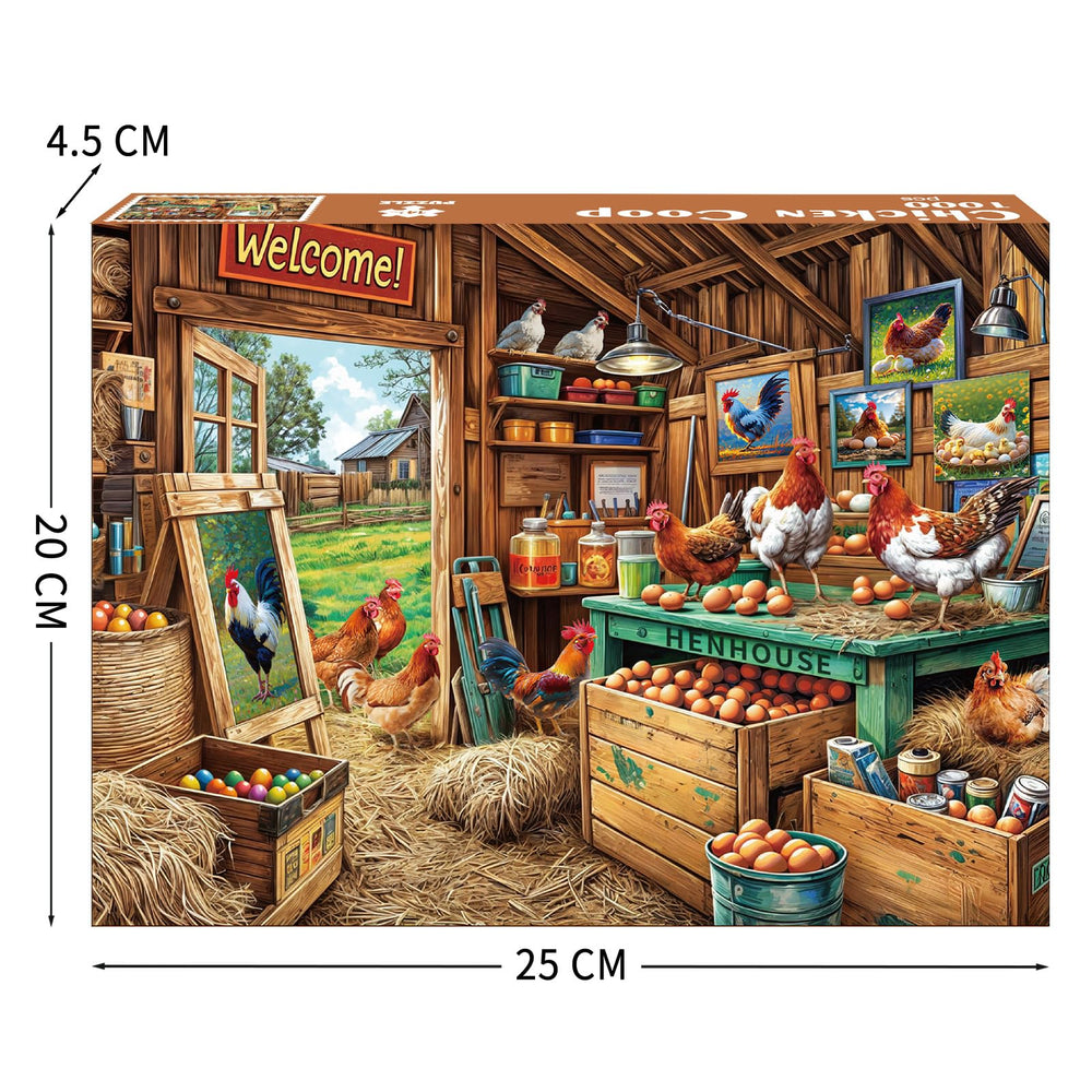 TangComplete chicken coop 1000-piece pack for immersive puzzling sessions