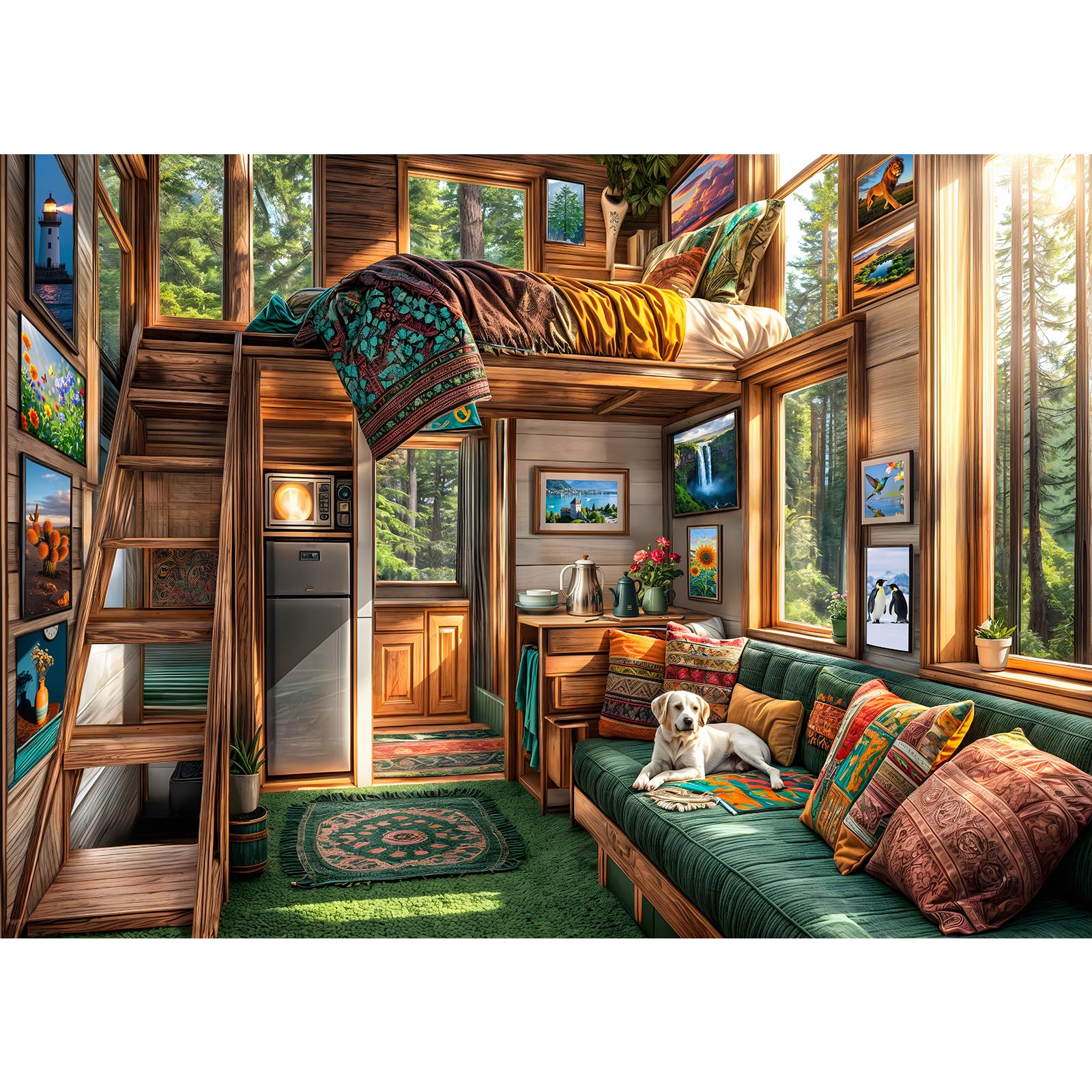 TangComplete Forest House puzzle box, 1000-piece set, ideal for family puzzle nights.