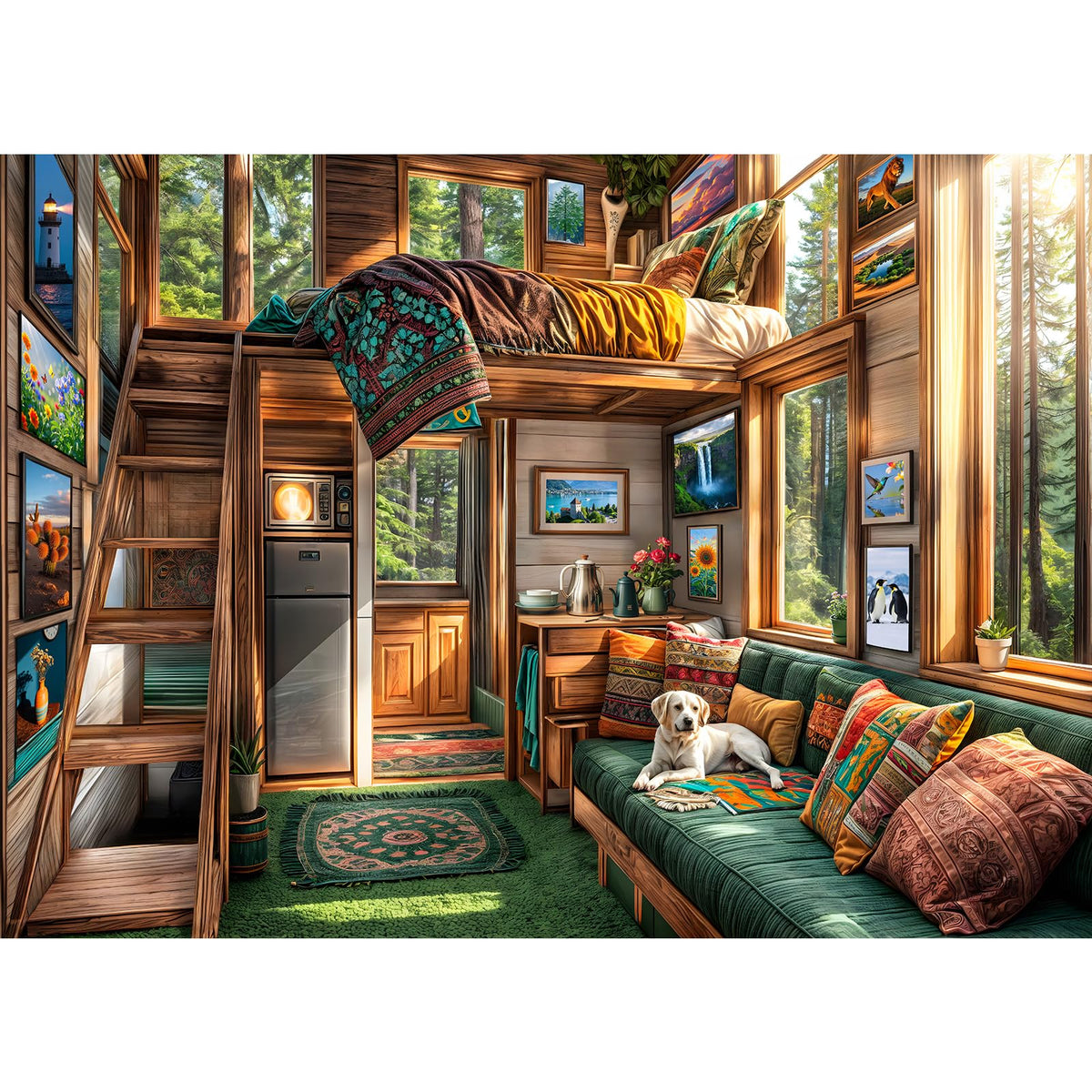 TangComplete Forest House puzzle box, 1000-piece set, ideal for family puzzle nights.