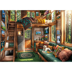 TangComplete Forest House puzzle box, 1000-piece set, ideal for family puzzle nights.
