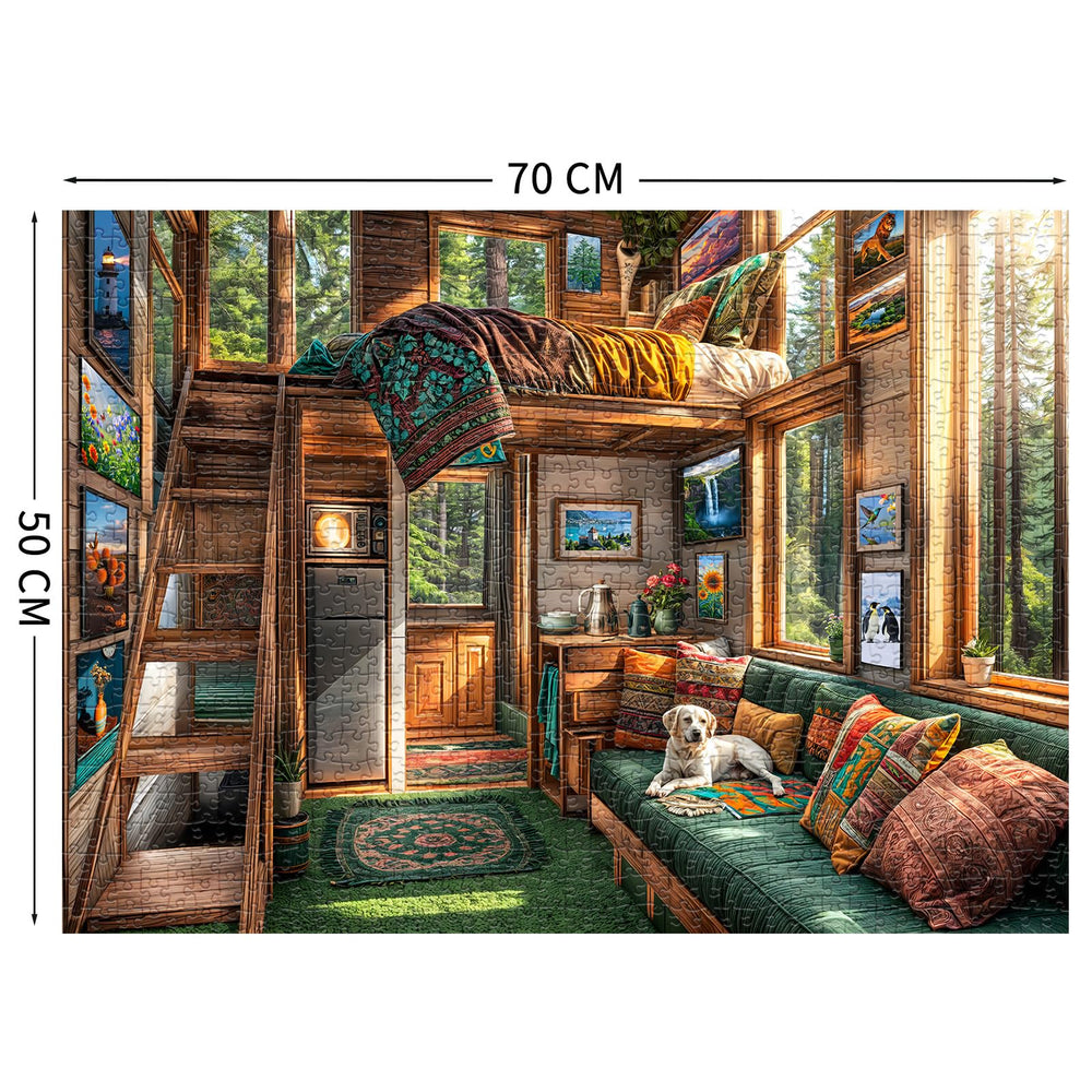 TangComplete Forest House puzzle poster assists solving and serves as reference.