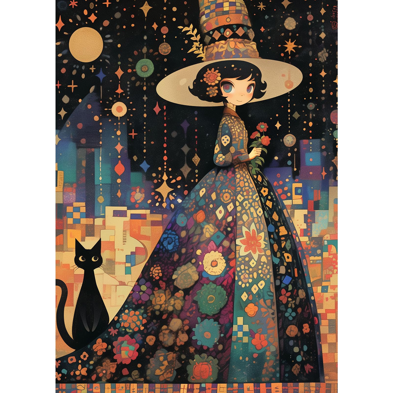 TangMosaic Enchanted Princess puzzle front view with vibrant colors for immersive evenings.