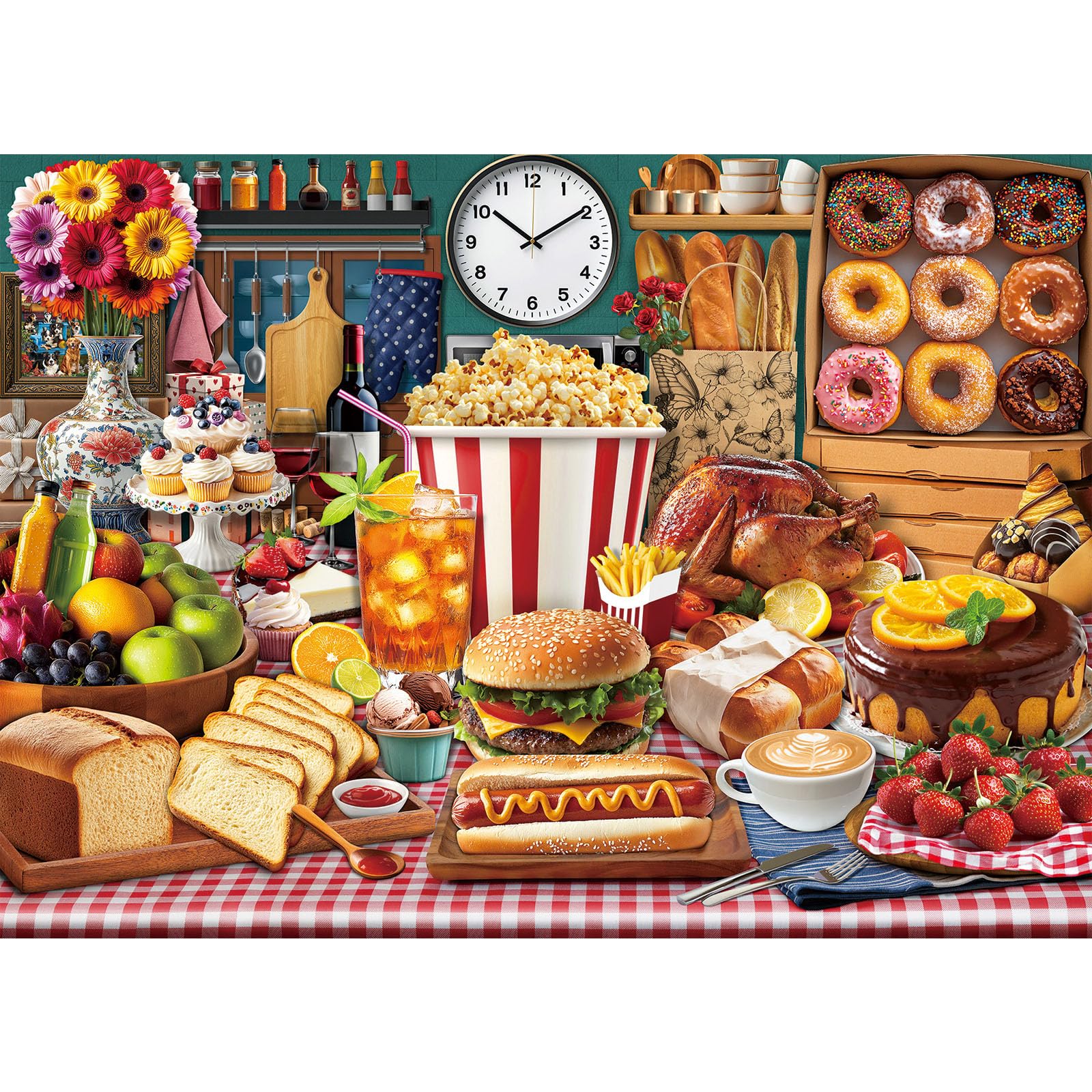 TangMosaic Food Feast puzzle box front, ideal for adult game nights