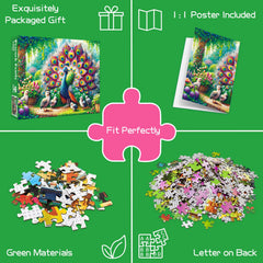 TangMosaic Peacock puzzle with matte finish and bright colors for decor