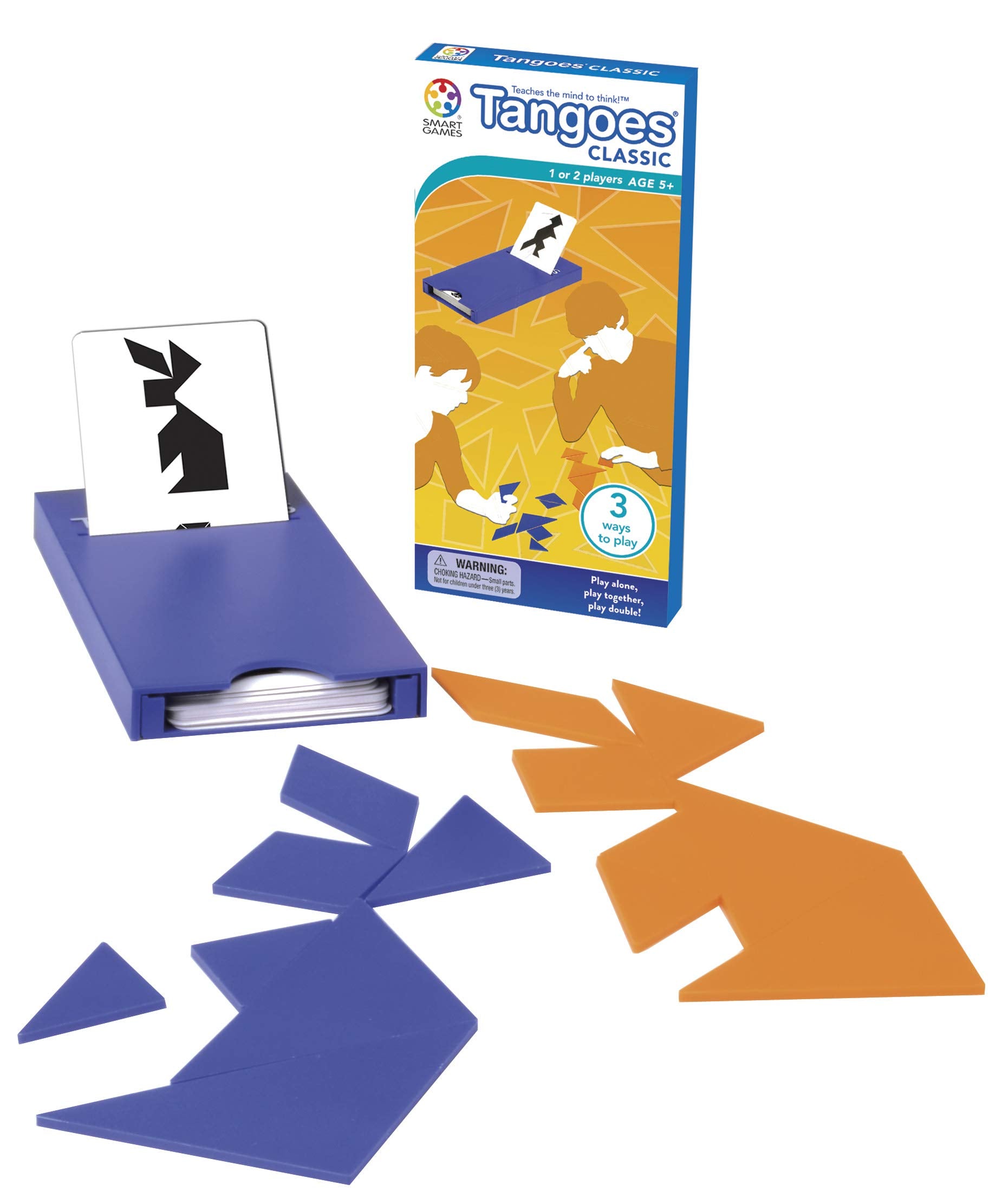 Tangoes SmartGames board setup for 54 challenges enhances focus during family play