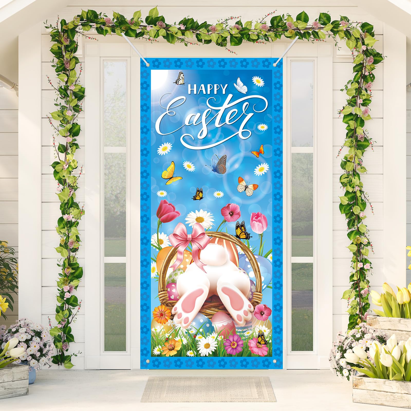 Tangren door cover with ribbon holes for easy hanging