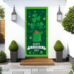 Tangren green shamrock porch banner brightening seasonal decor