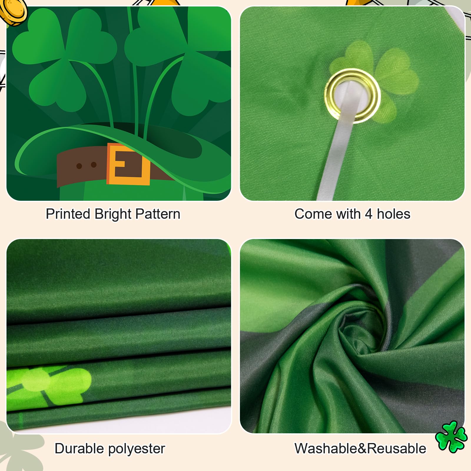 Tangren two banner holiday decor set for St Patrick's Day and Easter