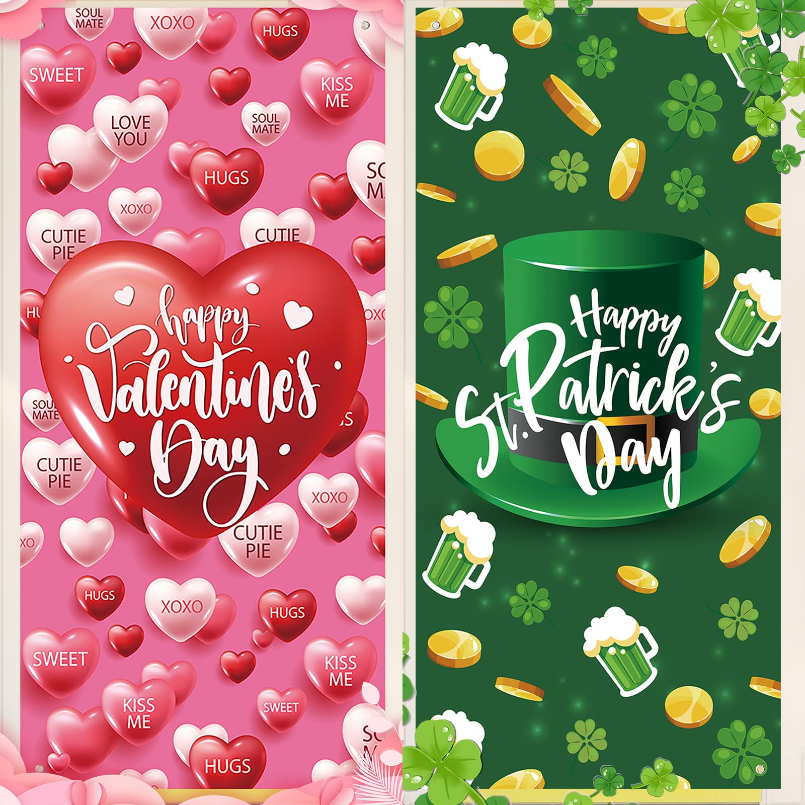 Tangren valentines door cover set with heart motif for festive entryway.
