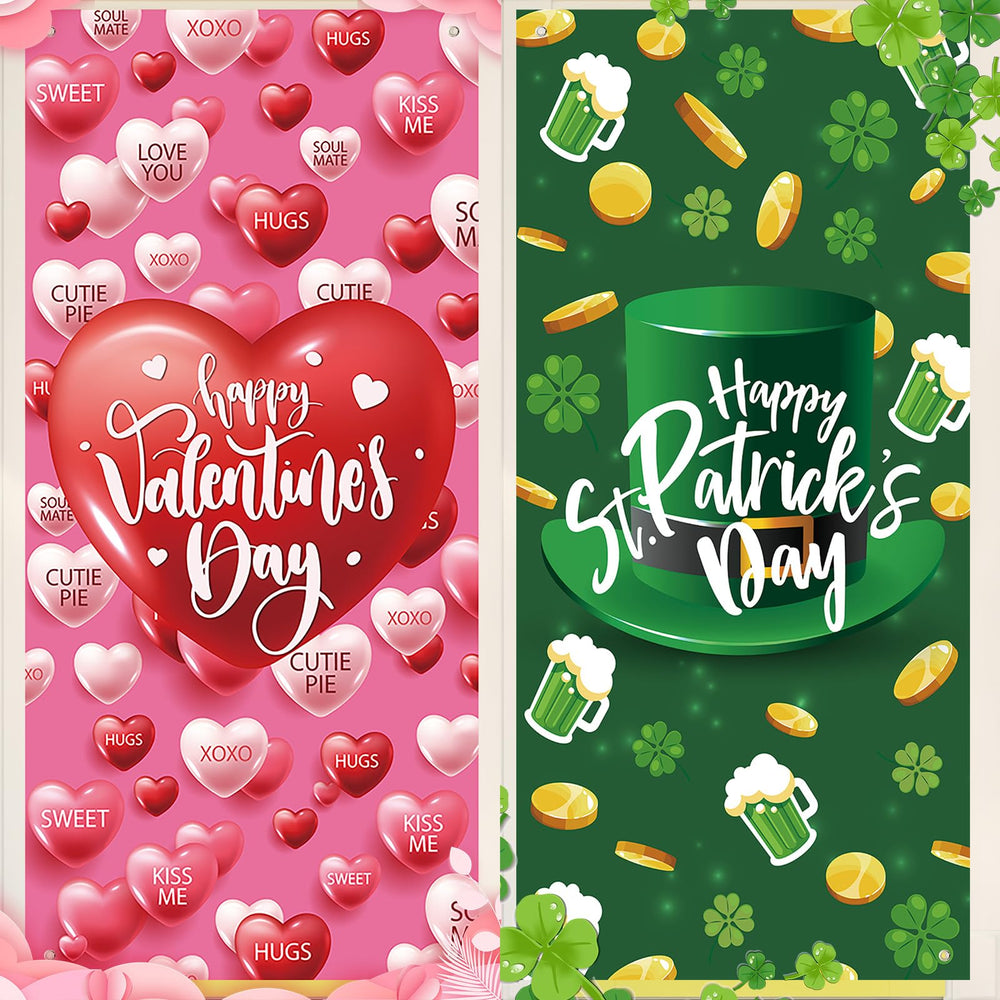Tangren valentines door cover set with heart motif for festive entryway.