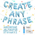TangTuan baby blue foil alphabet balloons, two A-Z sets for custom banners at parties