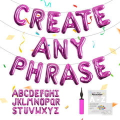 TangTuan hot pink foil letter balloons A-Z set for festive banners and photo-worthy backdrops.