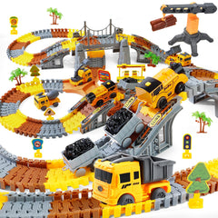 TANMGIN 281-pcs race tracks cliff bridge for imaginative engineering play