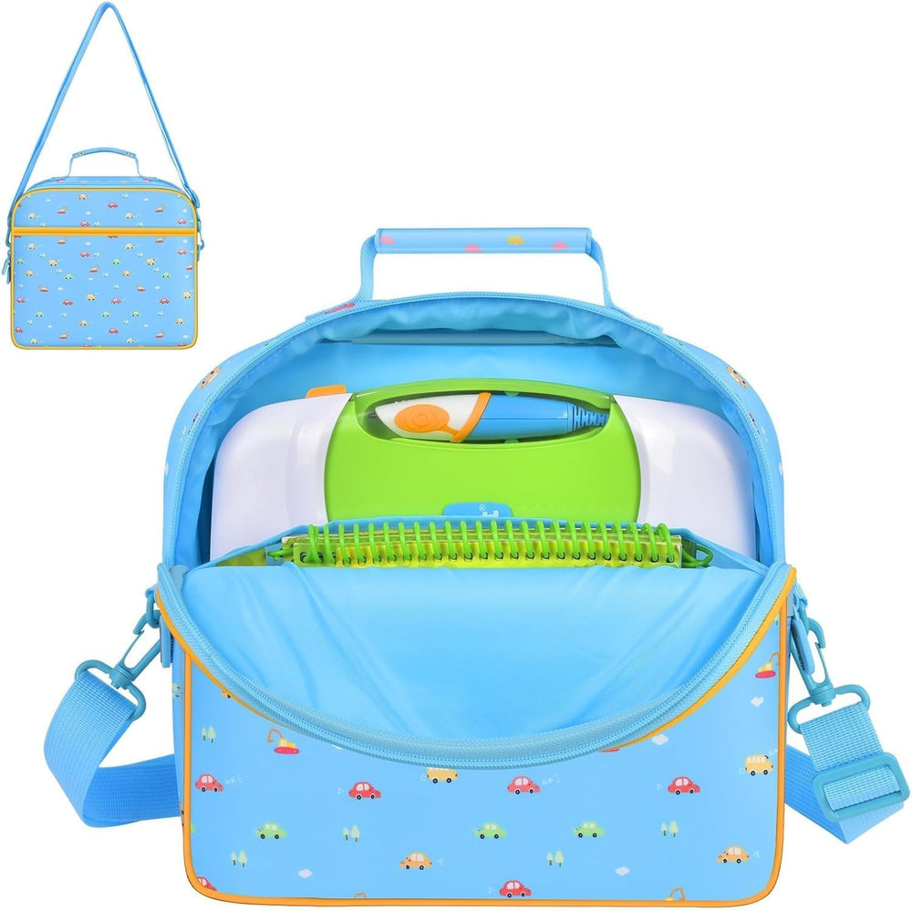 Tanmqin portable storage bag blue front view for easy organization on the go.