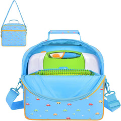 Tanmqin portable storage bag blue front view for easy organization on the go.