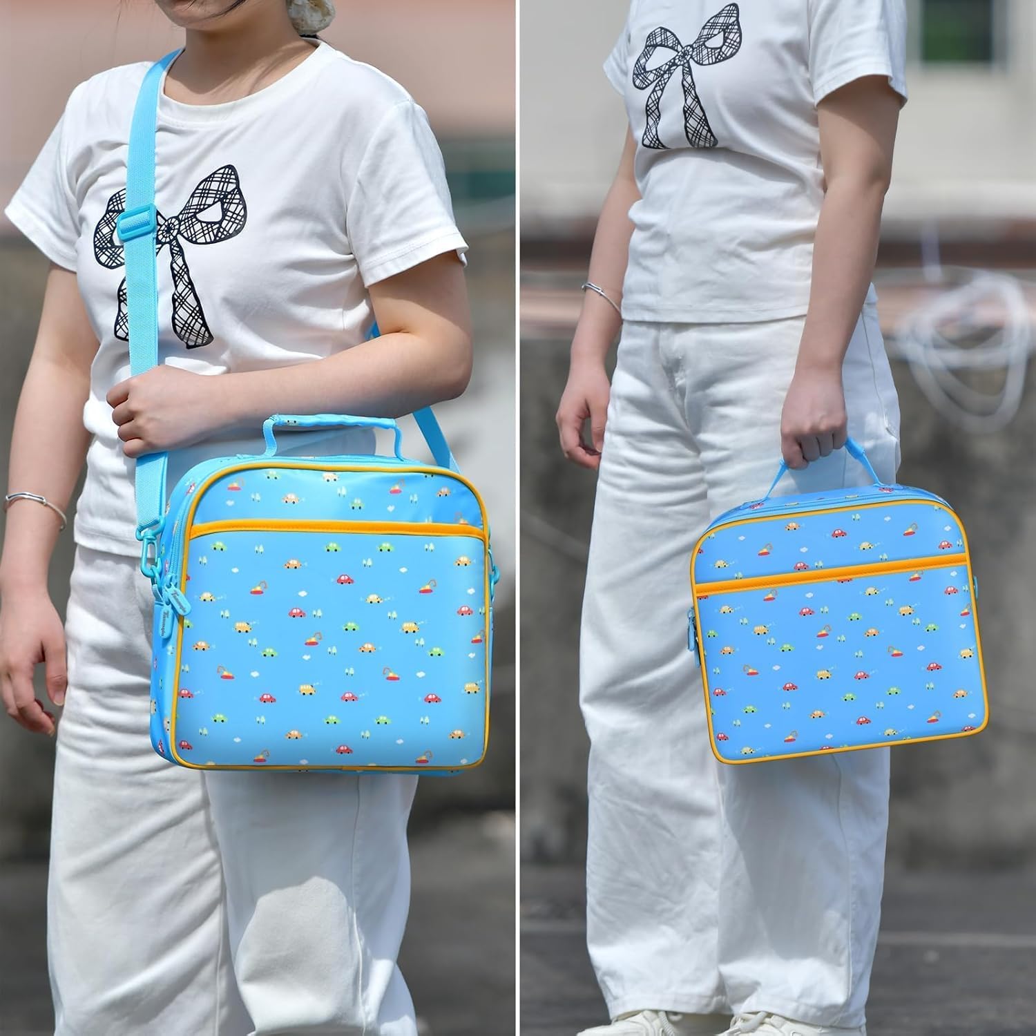 Tanmqin blue bag with items inside demonstrates practical use.