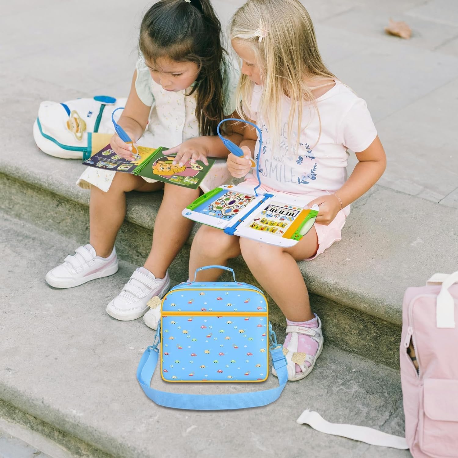Tanmqin blue storage bag side pocket enables quick access.