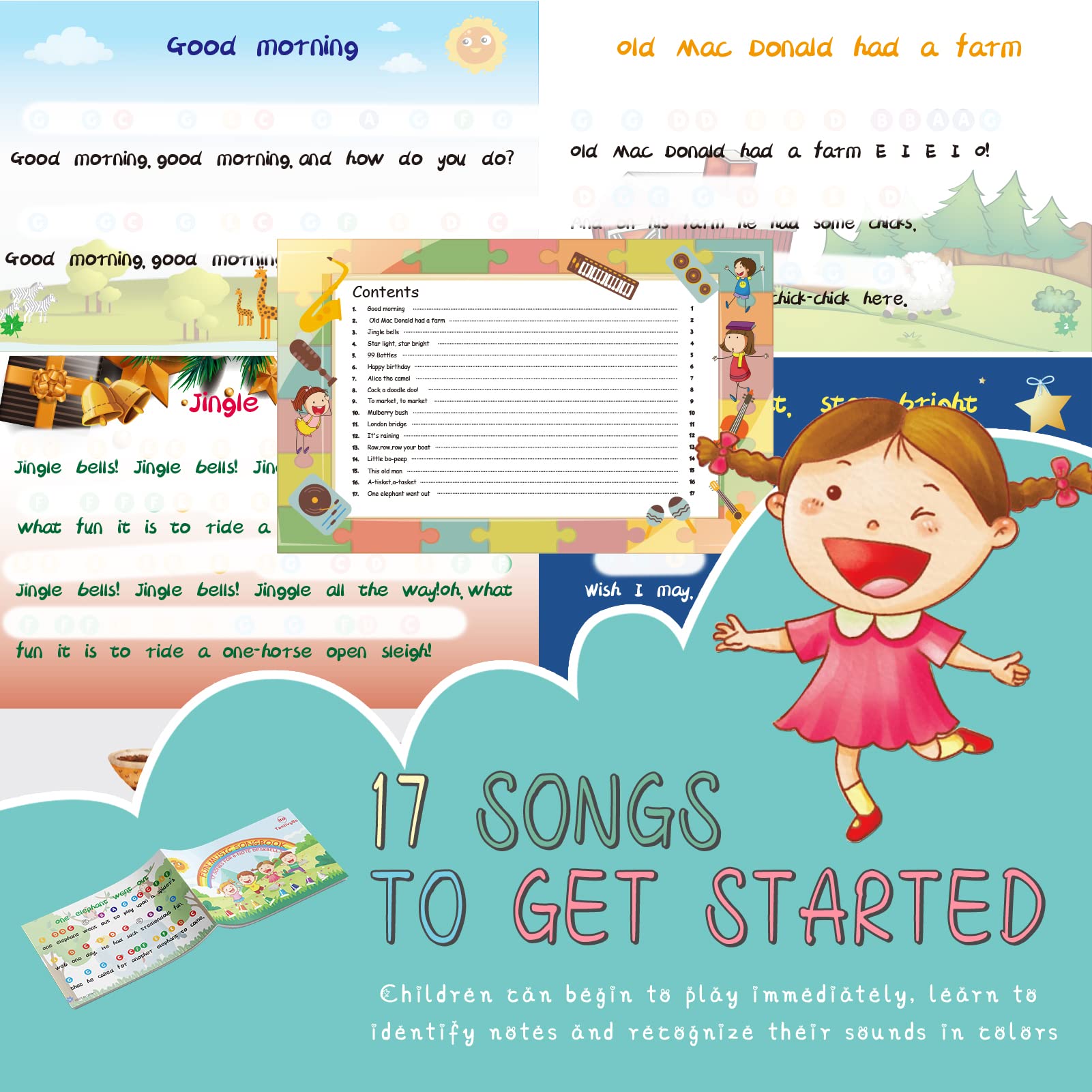Children practicing rhythm with bright TantivyBo rainbow desk bells