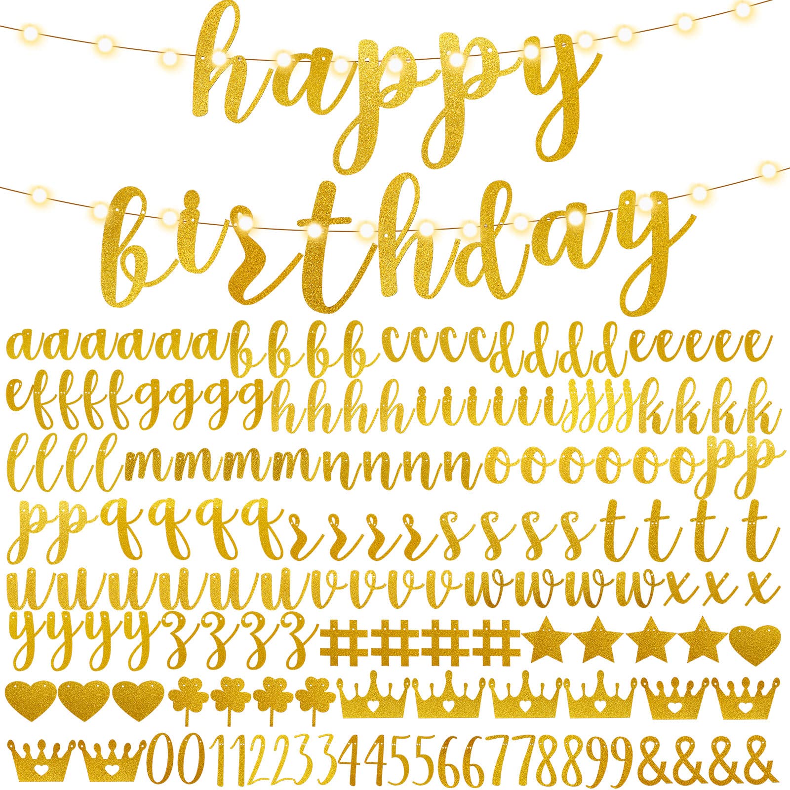 TaoBary 167-pcs banner kit with letters and numbers for reusable party decor.