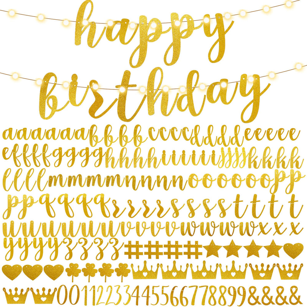 TaoBary 167-pcs banner kit with letters and numbers for reusable party decor.