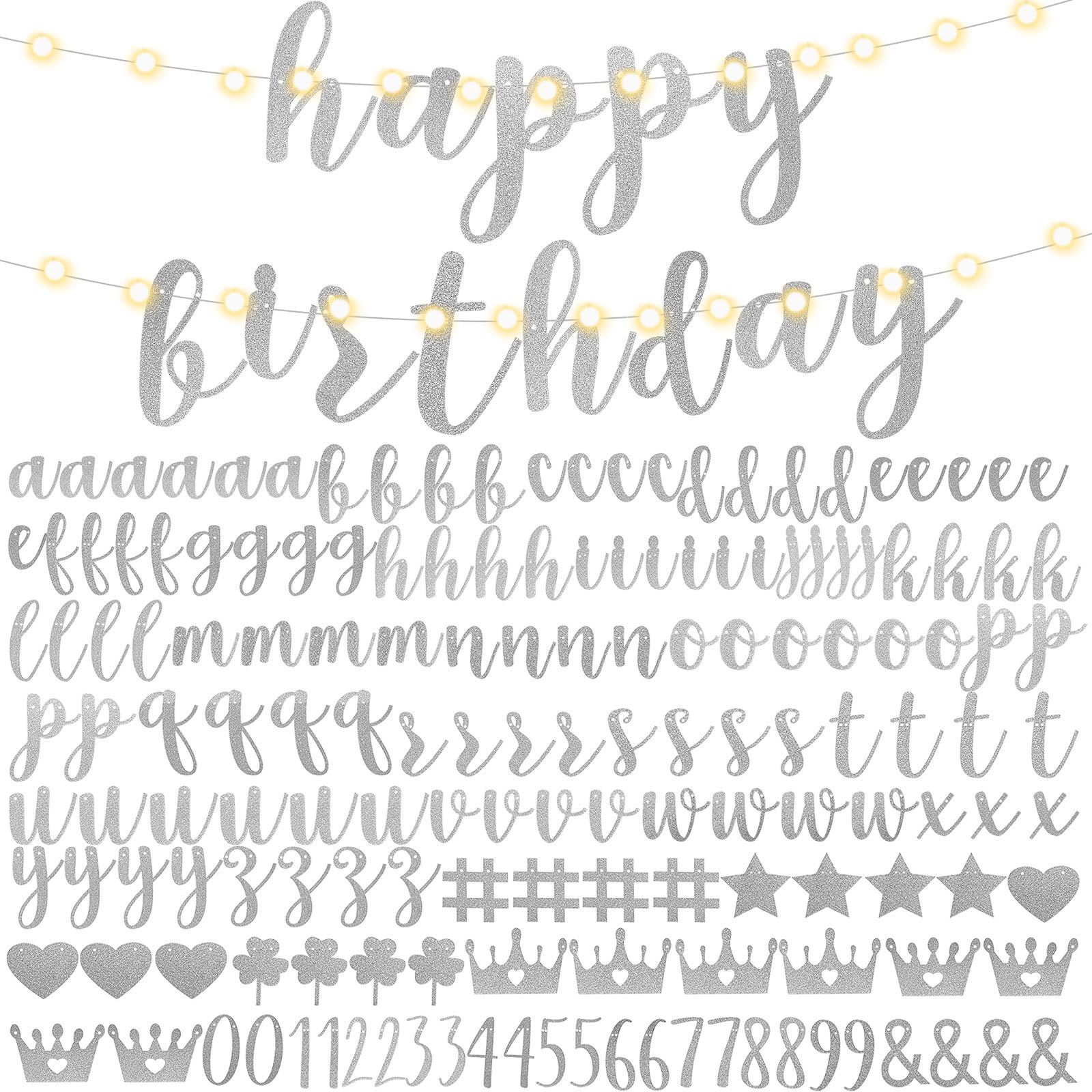 TaoBary glitter letters for a personalized birthday banner