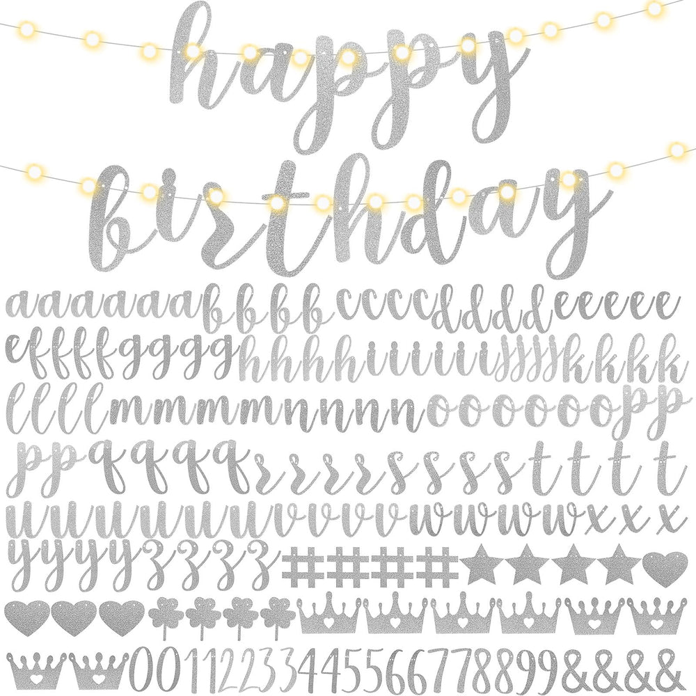 TaoBary glitter letters for a personalized birthday banner