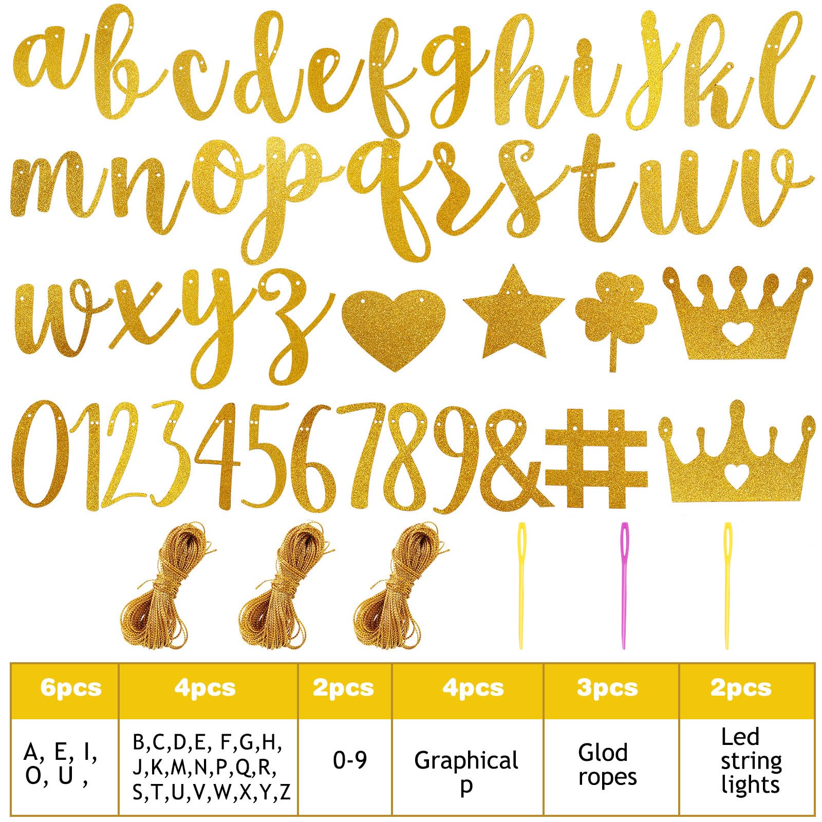 TaoBary glitter banner kit with shiny letters for vibrant celebrations.