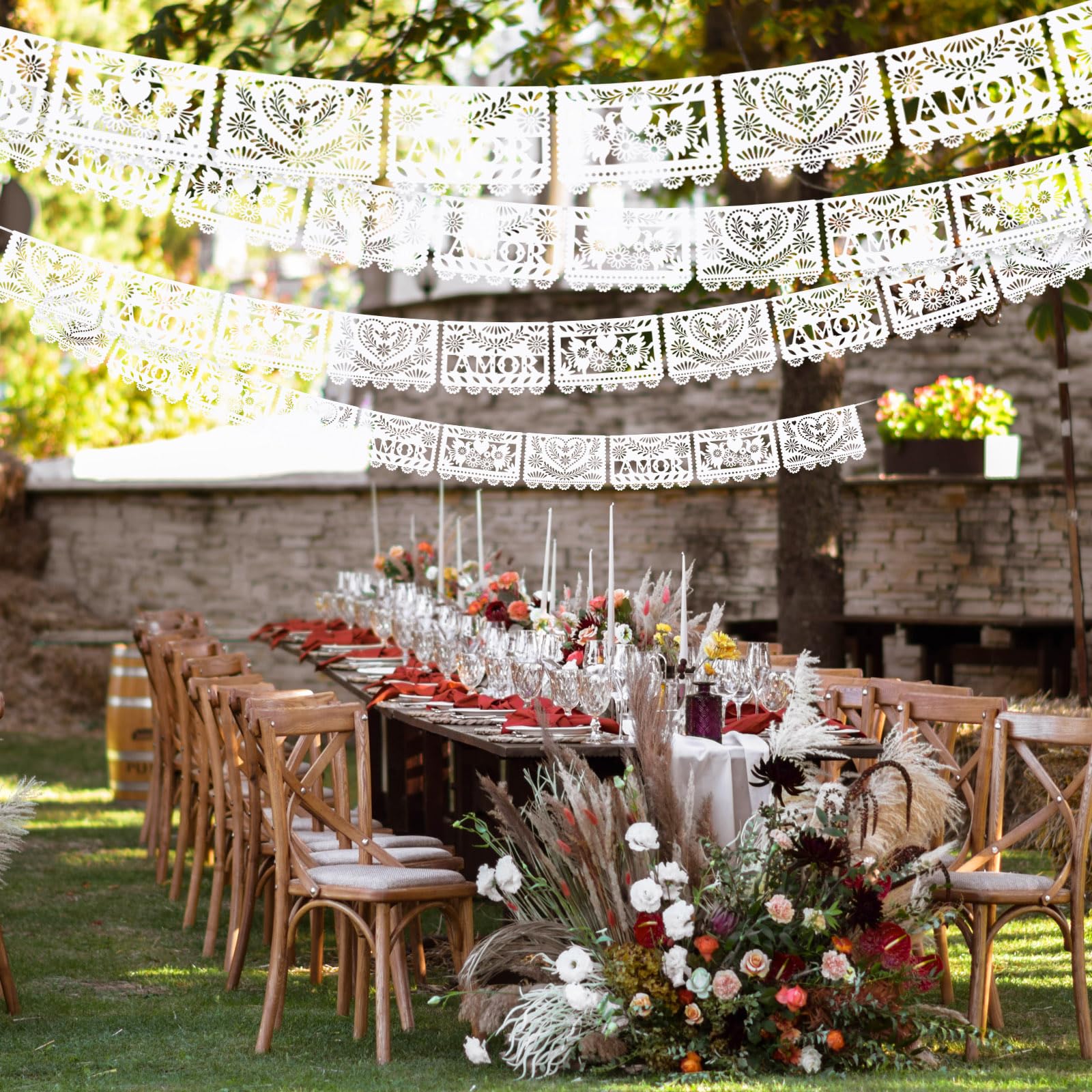 TaoBary paper-cut banner wedding decor with retro charm