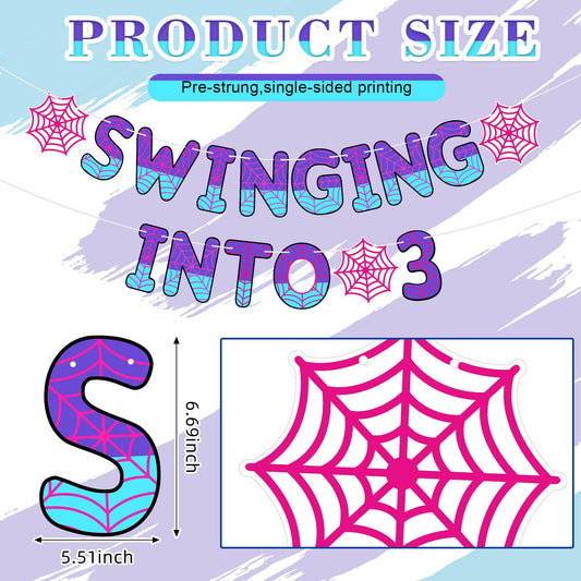 TaoBary Spider 3rd birthday decoration provides vivid color for party spaces