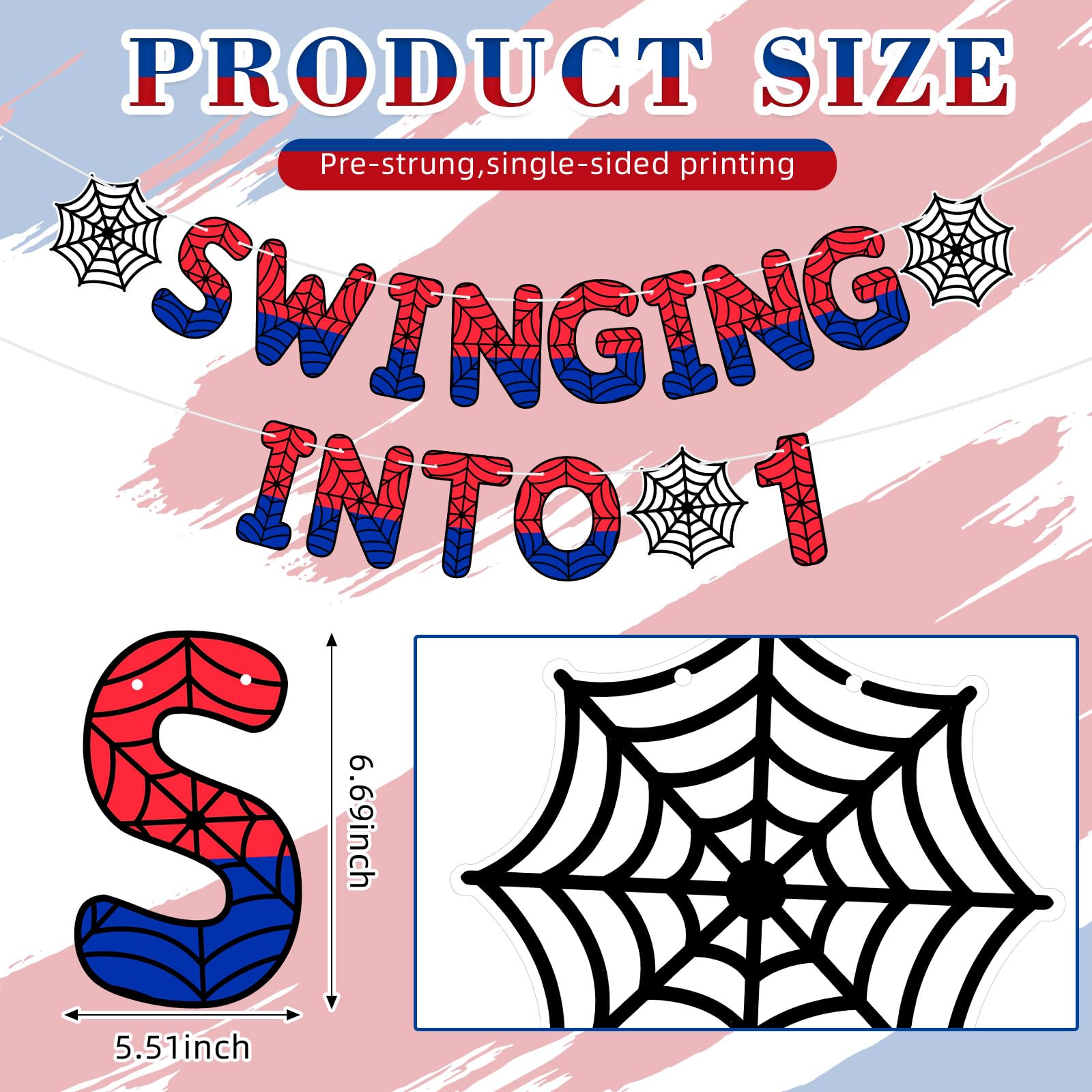TaoBary Spider Theme Banner close-up shows vivid colors and crisp spider web pattern