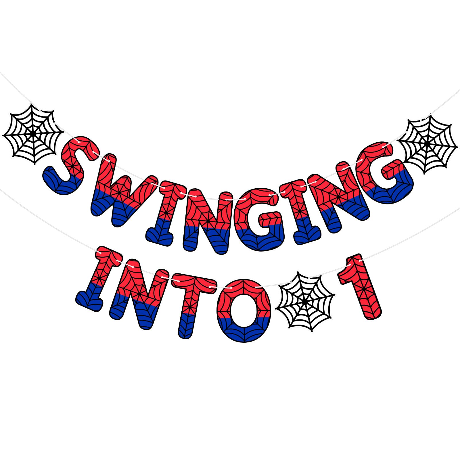 TaoBary Spider Theme Banner front view, prestrung and ready to hang for quick party setup