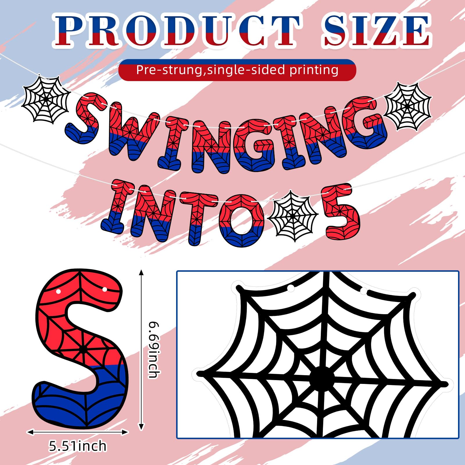 Taobary Spider Theme Banner ready to hang, ideal backdrop for photos