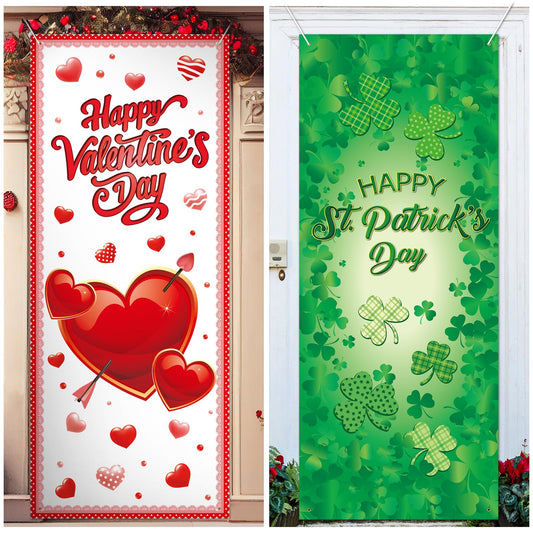 TaoBary valentines-day-door-cover with love motifs welcomes guests.