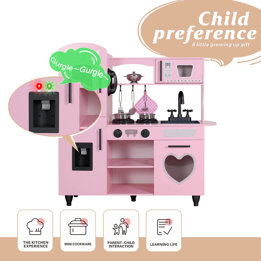 TaoHFE Play Kitchen pink faucet supports pretend washing up and kitchen flow