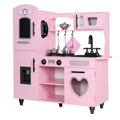 TaoHFE Play Kitchen pink playset invites independent play and family interaction
