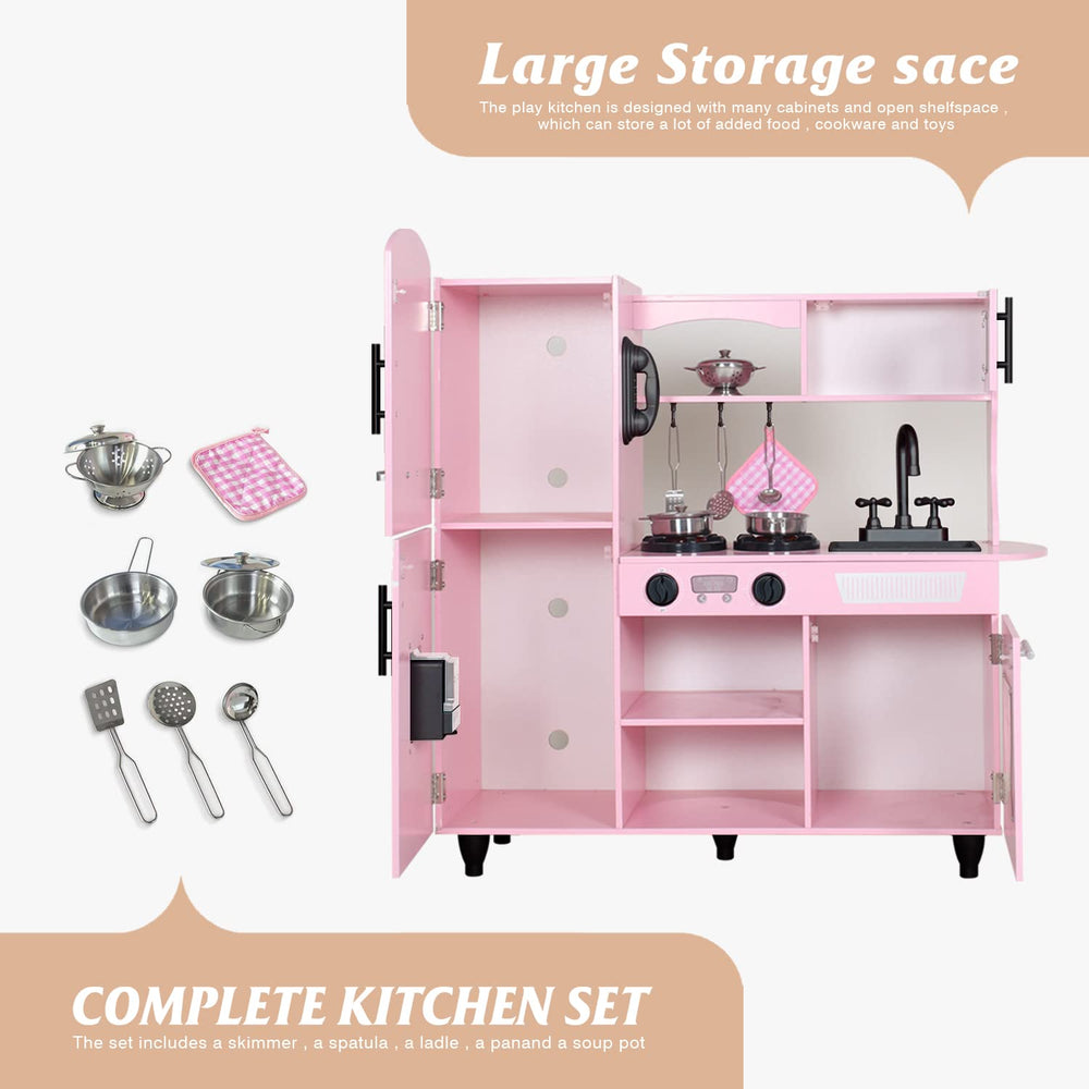 TaoHFE Play Kitchen pink stove-dials encourages interactive cooking pretend scenarios and fine motor work