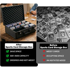 TAOPOWER Sports Card Storage Box aluminum shell provides durable protection for long-term storage.