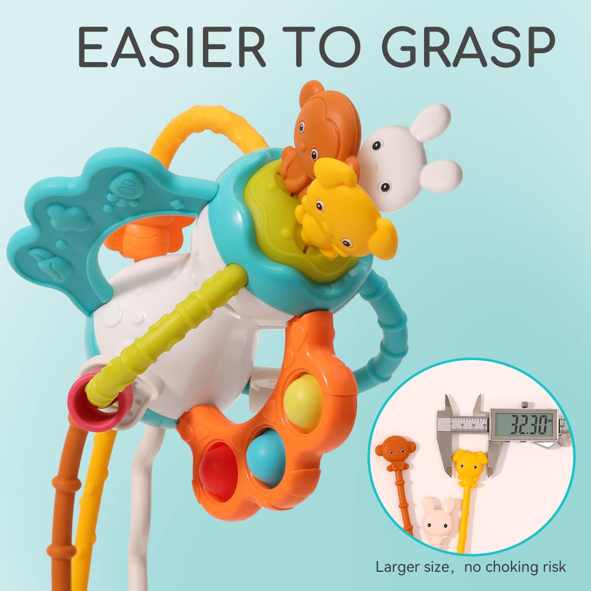 taotaotoys teething-friendly pull string toy for quiet car trips