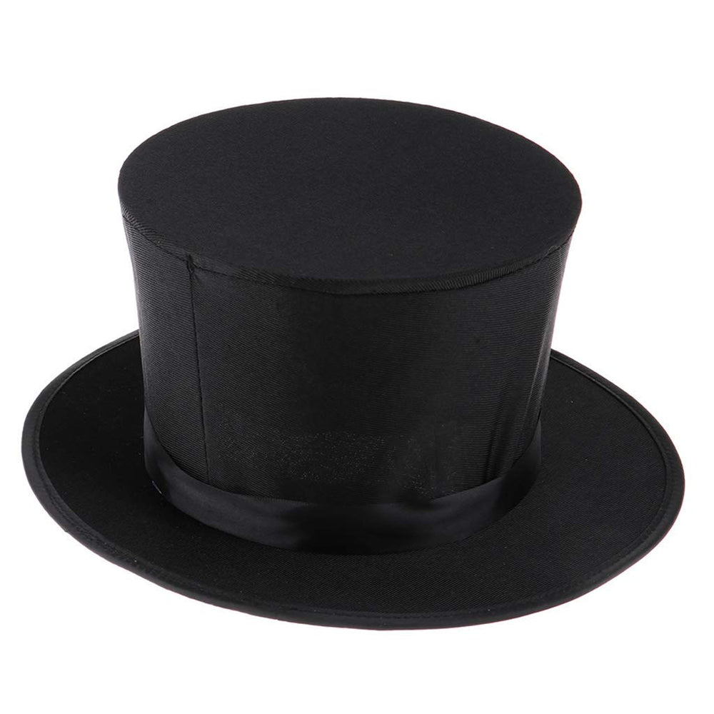 Taotenish black top hat collapsible hat for kids, ideal for magic tricks and party fun.