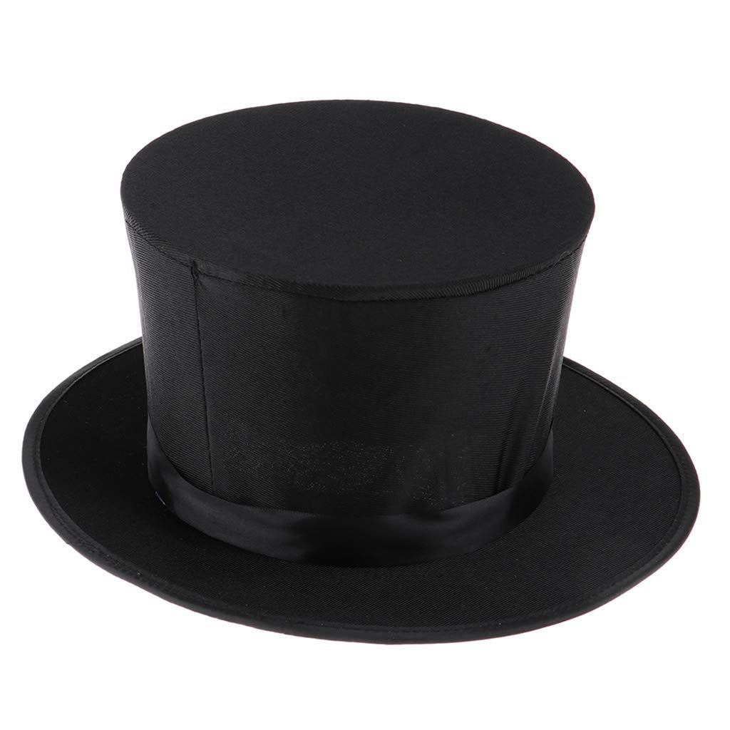 Taotenish black top hat collapsible hat for kids, ideal for magic tricks and party fun.