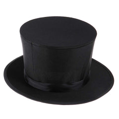 Taotenish black top hat collapsible hat for kids, ideal for magic tricks and party fun.